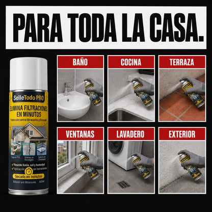 Spray SelleTodo, sella goteras y grietas en minutos con una aplicación rápida y efectiva