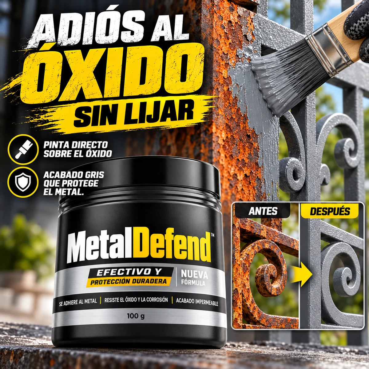 MetalDefend – Elimina el Óxido Sin Lijar y Protege el Metal