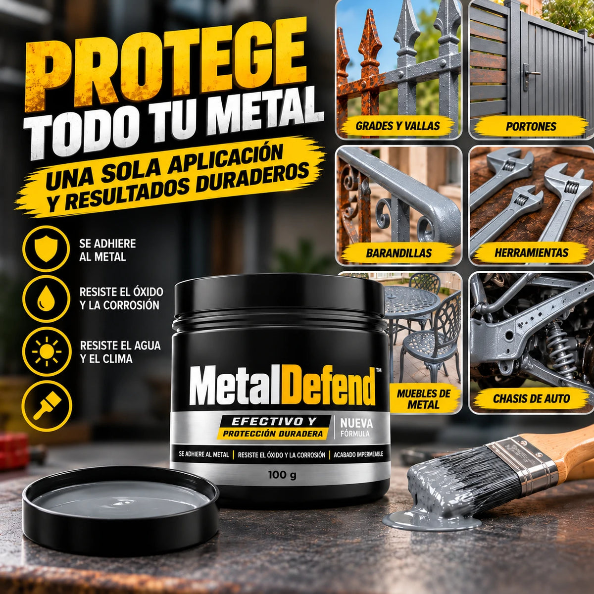 MetalDefend – Elimina el Óxido Sin Lijar y Protege el Metal