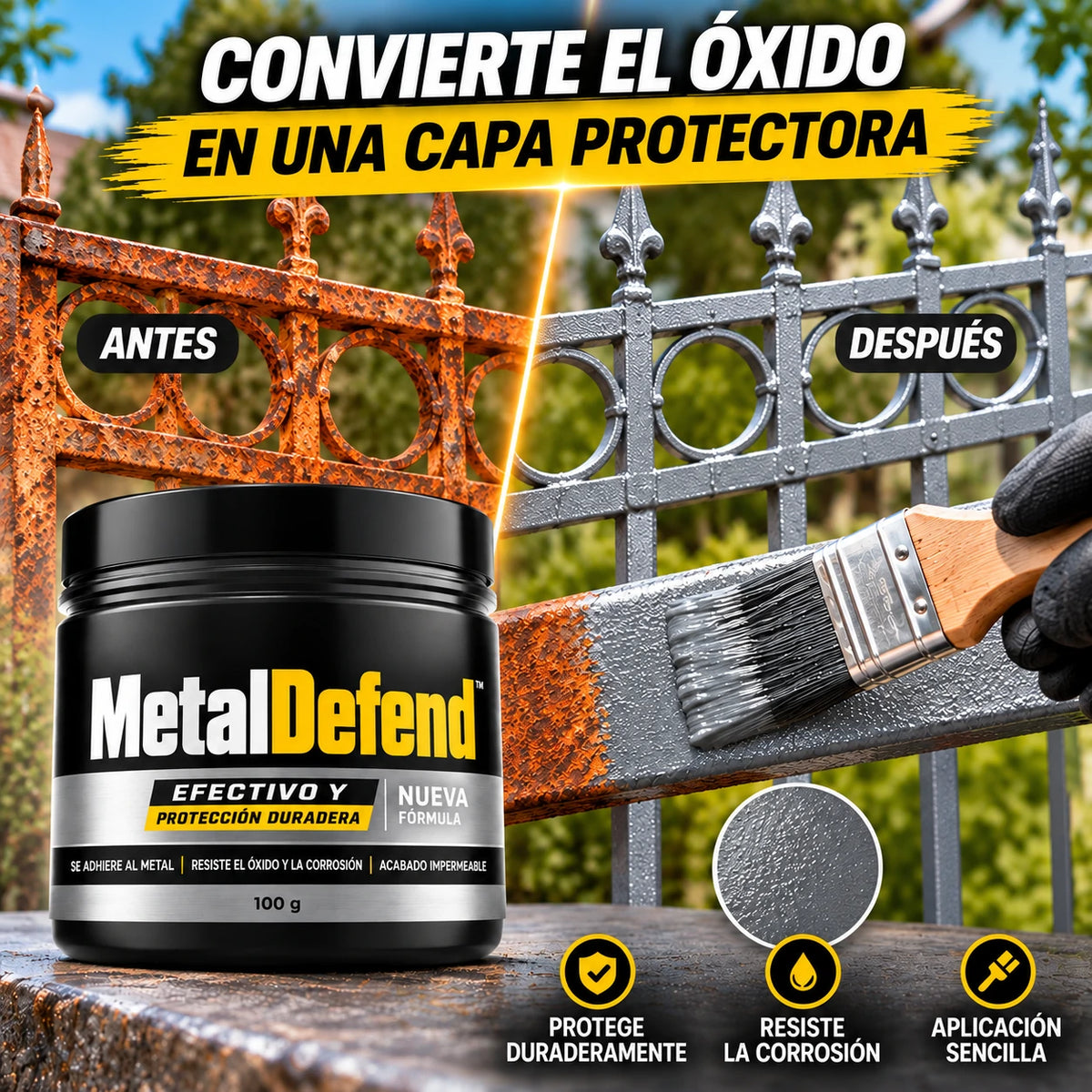 MetalDefend – Elimina el Óxido Sin Lijar y Protege el Metal